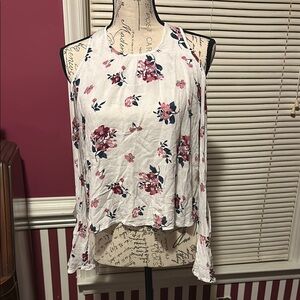 Floral Sleeveless Women's Top - White and Pink
